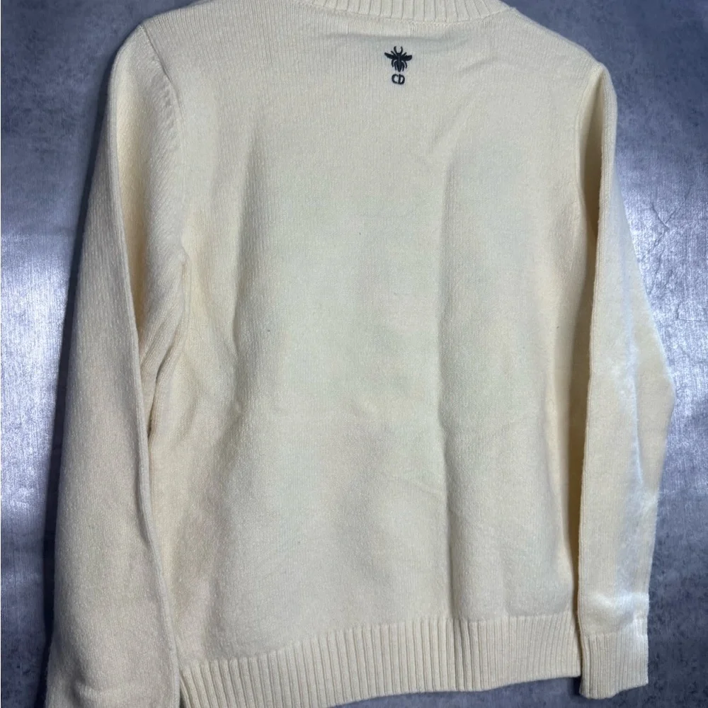 Christian Dior Embroidered crewneck cream sweater Small NWOT - Picture 7 of 15